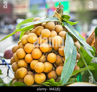 Longan Früchte auf dem Markt in Saigon, Vietnam. Stockfoto