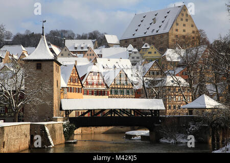 Mittelalterliche Stadt Schwäbisch Hall in Deutschland Stockfoto