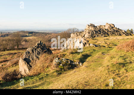 Ein Bild von einer Bildung von Felsen am Beacon Hill, Leicestershire, England, Großbritannien Stockfoto