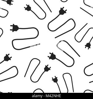 Netzstecker nahtlose Muster Hintergrund. Business Flat Vector Illustration. Netzstecker symbol Muster. Stock Vektor