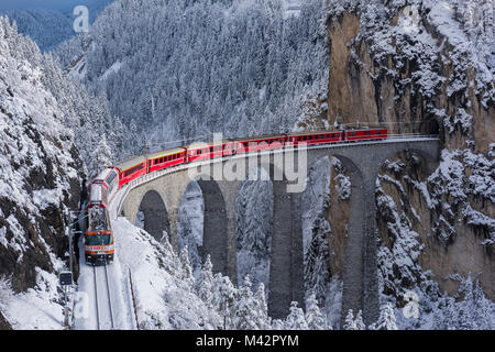 Bernina Express, Grigioni-Switzerland Stockfoto