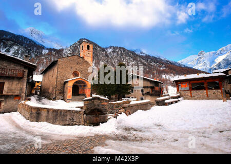 Val Varaita, Dorf Chianale, Cuneo, Piemont, Italien Stockfoto