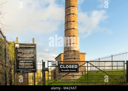 Crofton Pumping Station (Crofton Beam Motoren) mit seinen alten Schornstein in Wiltshire, England, Großbritannien Stockfoto