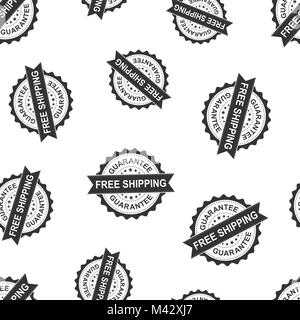 Kostenloser Versand Dichtung Stempel nahtlose Muster Hintergrund. Geschäftskonzept Vector Illustration. Garantie kostenlose Lieferung Abzeichen symbol Muster. Stock Vektor