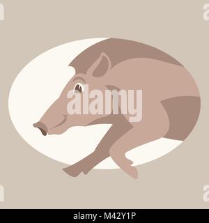 Wildschwein wild Kopf Gesicht Vektor-illustration Flat Style Stock Vektor
