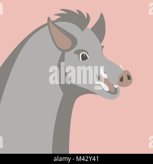 Wildschwein wild Kopf Gesicht Vektor-illustration Flat Style Stock Vektor