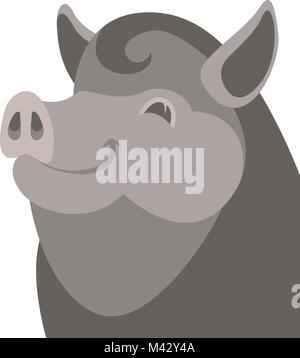 Wildschwein wild Kopf Gesicht Vektor-illustration Flat Style Stock Vektor