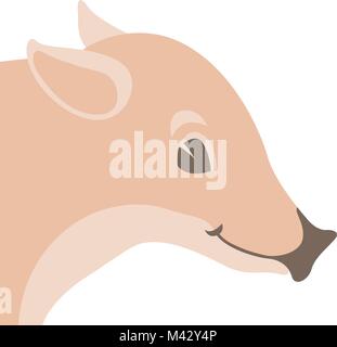 Wildschwein wild Kopf Gesicht Vektor-illustration Flat Style Stock Vektor