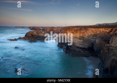 Strand der Kathedralen, A Coruña, Lugo, Galizien, Spanien, Europa. Stockfoto