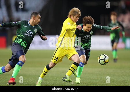 Jeonju, Südkorea. 13 Feb, 2018. Junya Ito (Reysol) Fußball: AFC Champions League Gruppe E Übereinstimmung zwischen Jeonbuk Hyundai Motors 3-2 Kashiwa Reysol in Jeonju WM-Stadion in Jeonju, Südkorea. Quelle: LBA/Alamy leben Nachrichten Stockfoto