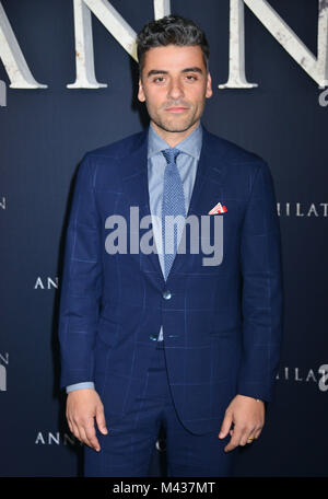 Los Angeles, USA. 13 Feb, 2018. Oscar Isaac kommt bei der Premiere von Paramount Pictures'' Vernichtung' im Regency Dorf Theater am 13. Februar in Westwood, Kalifornien 2018. Credit: Tsuni/USA/Alamy leben Nachrichten Stockfoto