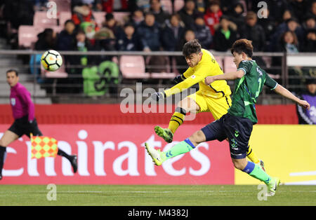 Jeonju, Südkorea. 13 Feb, 2018. Cristiano (Reysol) Fußball: AFC Champions League Gruppe E Übereinstimmung zwischen Jeonbuk Hyundai Motors 3-2 Kashiwa Reysol in Jeonju WM-Stadion in Jeonju, Südkorea. Quelle: LBA/Alamy leben Nachrichten Stockfoto