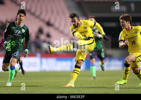 Jeonju, Südkorea. 13 Feb, 2018. Ramon Lopes (Reysol) Fußball: AFC Champions League Gruppe E Übereinstimmung zwischen Jeonbuk Hyundai Motors 3-2 Kashiwa Reysol in Jeonju WM-Stadion in Jeonju, Südkorea. Quelle: LBA/Alamy leben Nachrichten Stockfoto