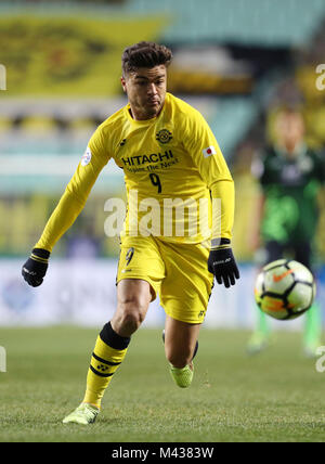 Jeonju, Südkorea. 13 Feb, 2018. Cristiano (Reysol) Fußball: AFC Champions League Gruppe E Übereinstimmung zwischen Jeonbuk Hyundai Motors 3-2 Kashiwa Reysol in Jeonju WM-Stadion in Jeonju, Südkorea. Quelle: LBA/Alamy leben Nachrichten Stockfoto