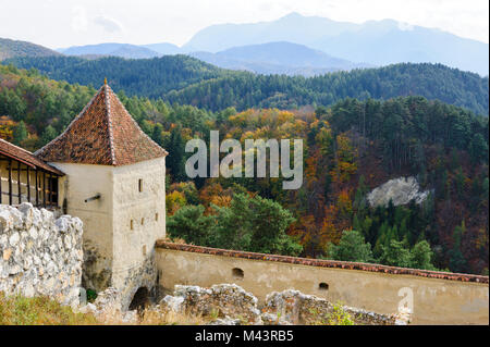 Mittelalterliche Festung in Rosenau, Siebenbürgen, Kronstadt, Rumänien Stockfoto