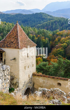 Mittelalterliche Festung in Rosenau, Siebenbürgen, Kronstadt, Rumänien Stockfoto