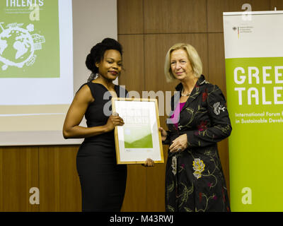 Green Talents Initiative witn Ministerin Wanka. Stockfoto