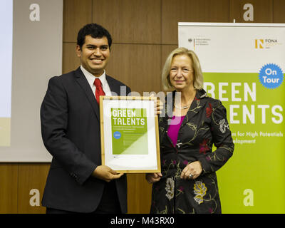 Green Talents Initiative witn Ministerin Wanka. Stockfoto