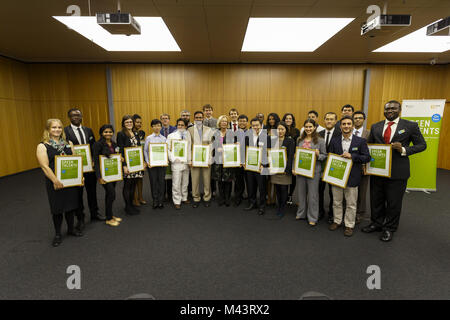 Green Talents Initiative witn Ministerin Wanka. Stockfoto