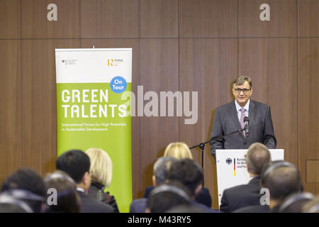 Green Talents Initiative witn Ministerin Wanka. Stockfoto