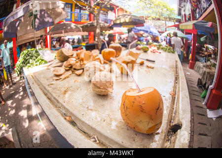 Ein Blick auf den Markt in Mahea, die Seychellen. Credit: Euan Cherry Stockfoto