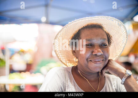 Ein Blick auf den Markt in Mahea, die Seychellen. Credit: Euan Cherry Stockfoto