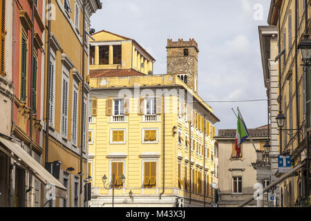 Sarzana, Platz, Piazza Giacomo Matteotti, Ligurien, Stockfoto