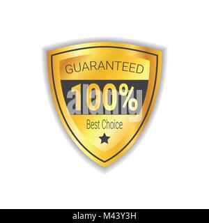 Beste Wahl Aufkleber Goldener Schild garantiert Dichtung isoliert Stock Vektor