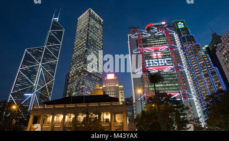 Zentralen Finanzviertel, Hongkong, China. Stockfoto