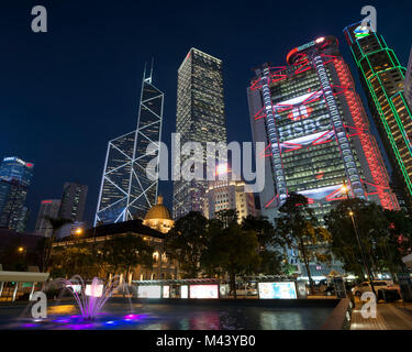 Zentralen Finanzviertel, Hongkong, China. Stockfoto