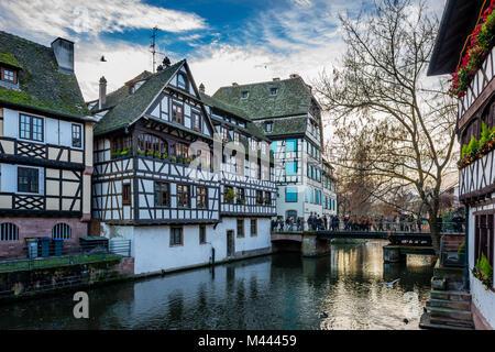 Petite (Wenig) Frankreich ist ein historisches Viertel in Straßburg, Elsass, Frankreich. Stockfoto