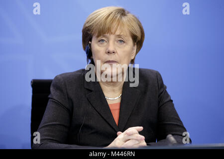 Merkel begrüßt Erdogan in Berlin. Stockfoto