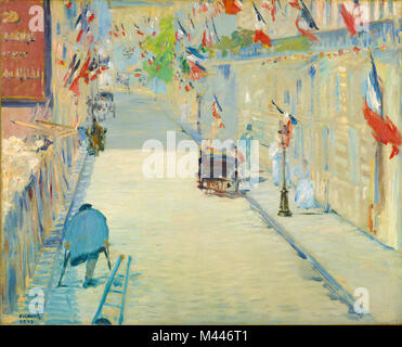 Édouard Manet, der Rue Mosnier mit Fahnen, 1878, Stockfoto