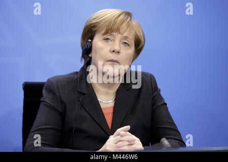 Merkel begrüßt Erdogan in Berlin. Stockfoto