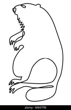 Abstrakte Marmot eine Linie zeichnen Stock Vektor