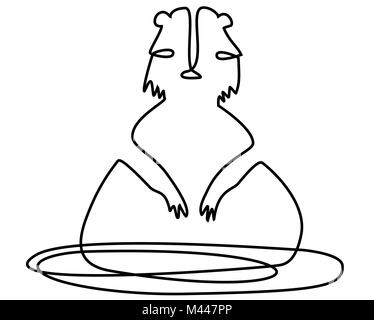 Abstrakte Marmot eine Linie zeichnen Stock Vektor