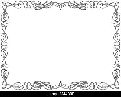 Grußkarte mit ornamentalen Swirl Floral frame auf dem weißen Hintergrund, Vector Illustration Stock Vektor