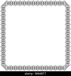 Schwarzer Rahmen mit vielen Swirl verzierten interlaced Linien auf weißem Hintergrund, Vector Illustration Stock Vektor