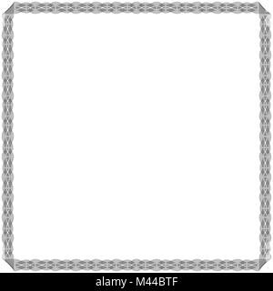 Rahmen mit vielen Swirl verzierten interlaced Bestellen schwarze Linien auf weißem Hintergrund, Vector Illustration Stock Vektor