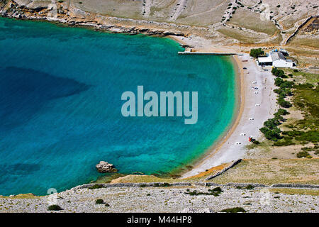 Vela Luka schönen sauberen Strand, Krk, Kroatien Stockfoto