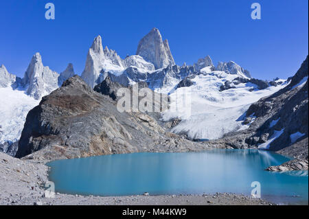 Patagonien, Cerro Fitz Roy. Blick vom See Stockfoto