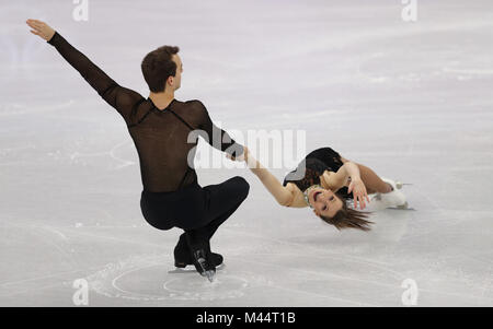 Annika Hocke und Ruben Blommaert Deutschlands in der Paare zahlen Skaten in der gangneung Ice Arena am Tag fünf der Olympischen Winterspiele 2018 PyeongChang in Südkorea. Stockfoto