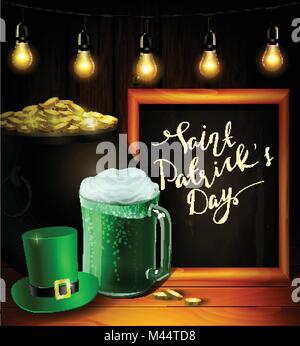 St. Patrick s Day vektor Grußkarte Stock Vektor