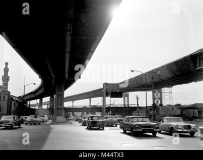 Straßenbau in Chicago, Ca. 1960. Stockfoto