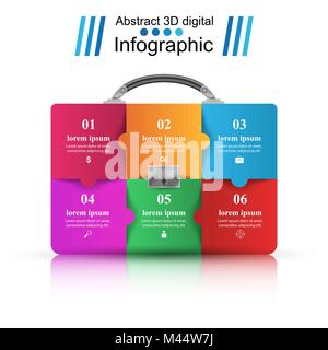 Aktenkoffer, Büro - business Infografik. Stock Vektor