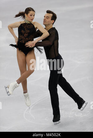 Annika Hocke und Ruben Blommaert aus Deutschland bei den Pairs Figures Skating in der Gangneung Ice Arena am fünften Tag der Olympischen Winterspiele in PyeongChang 2018 in Südkorea. DRÜCKEN SIE VERBANDSFOTO. Bilddatum: Mittwoch, 14. Februar 2018. Siehe PA Geschichte OLYMPICS Figure Skating. Bildnachweis sollte lauten: David Davies/PA Wire. Stockfoto