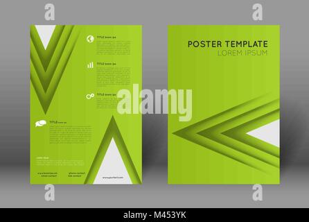 Einfache poster Design Template, abstrakte grüner Hintergrund mit Dreiecken Stock Vektor