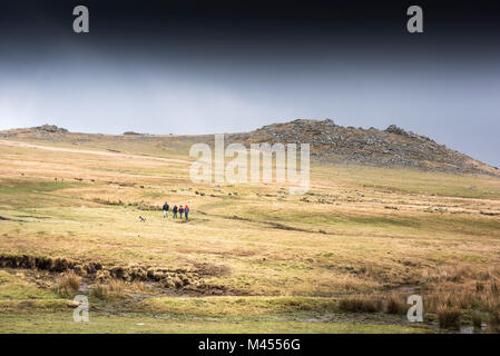 Rough Tor auf Bodmin Moor in Cornwall. Stockfoto