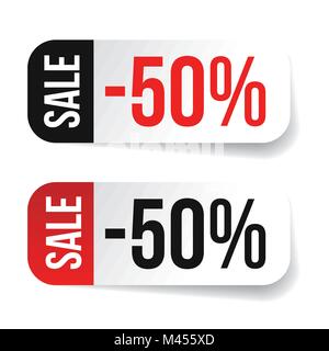 Verkauf Label zum halben Preis Aufkleber Stock Vektor