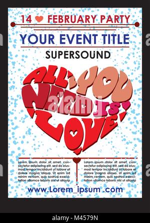 Kreative valentines konzeptionelle Vektor. Valentines Tag Plakat. Stock Vektor